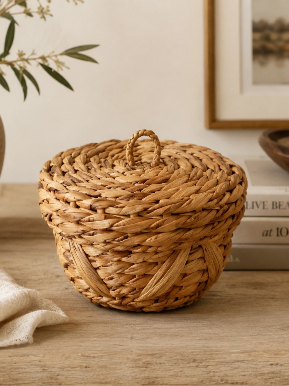 Handwoven Lidded Woven Basket